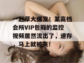一起草大爆发！某高档会所VIP包厢的监控视频居然流出了，速存，马上就被夹！