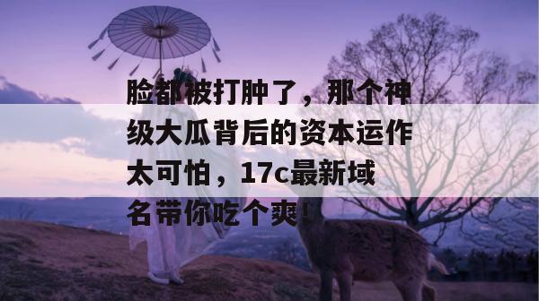 脸都被打肿了，那个神级大瓜背后的资本运作太可怕，17c最新域名带你吃个爽！  第1张